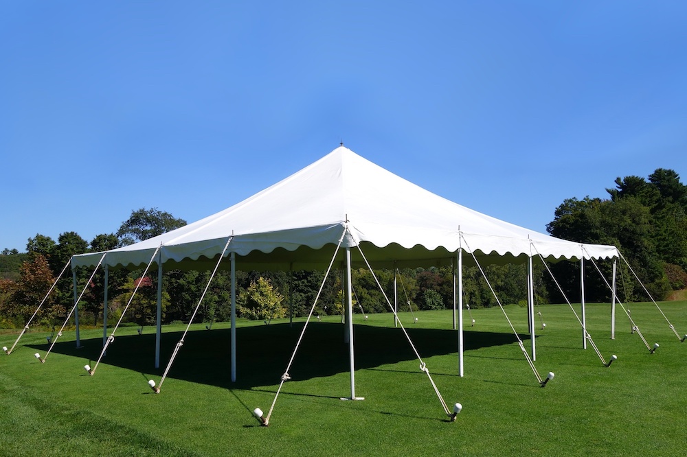 white events tent on a green lawn